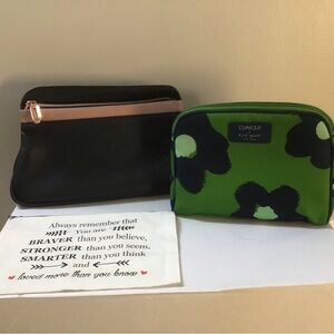 (3) Make Up Bags, Kate Spade Clinique , LG Caboodles Zip Pop & Linen Zip Up